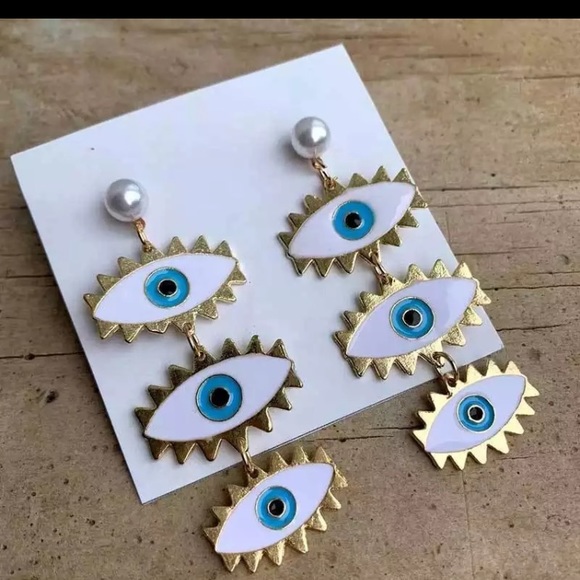 Evil eye earrings - Picture 2 of 3
